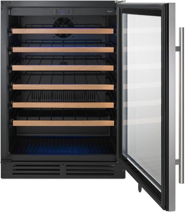 Whirlpool® 24" Black Stainless Steel Wine Cooler-WUW35X24DS-1