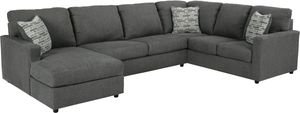 Signature Design by Ashley® Edenfield 3-Piece Charcoal Left-Arm Facing Sectional with Chaise
