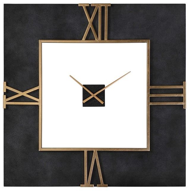 Uttermost® by Grace Feyock Mudita Black Square Wall Clock-0