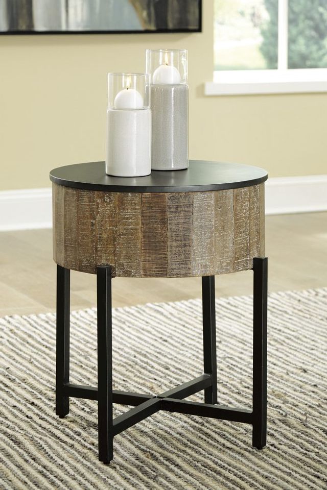 Signature Design by Ashley® Nashbryn Gray/Brown Round End Table 5