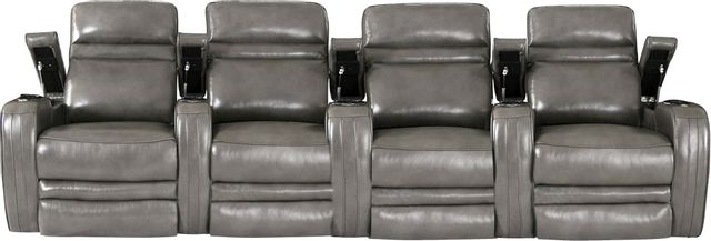 RowOne Cortés Home Entertainment Seating Gray 4-Chair Straight Row 2