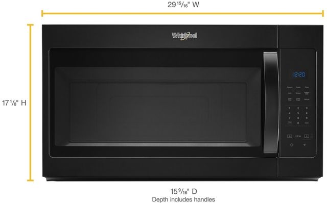 Whirlpool® 1.7 Cu. Ft. Black Over the Range Microwave-3