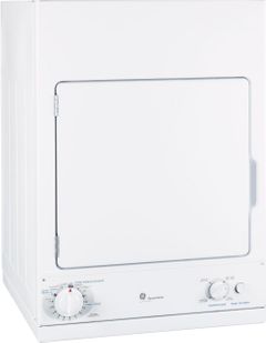 GE® Spacemaker® 3.6 Cu. Ft. White Front Load Electric Dryer-DSKS433EBWW