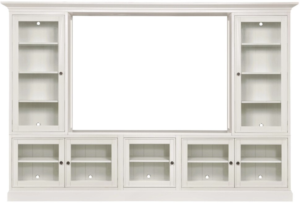 Hammary® Structures White Quintuple Display Entertainment with Display  Piers | The Cleveland Furniture Company| Parma