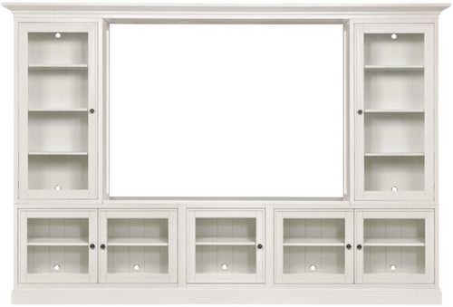 Hammary® Structures White Quintuple Display Entertainment with Display Piers