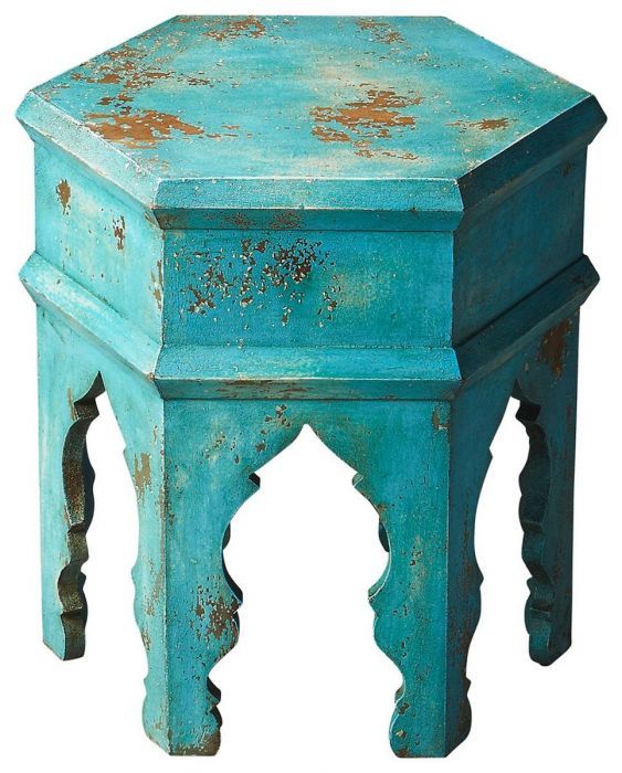 Butler Specialty Company Tangiers Artifacts Distressed Blue Bunching Table