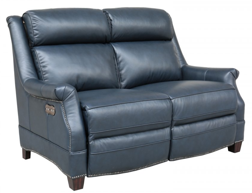 barcalounger leather power reclining loveseat with power headrests