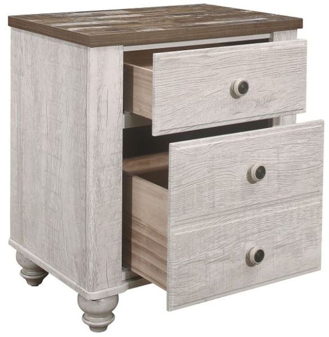 Nashville Antique White and Brown Nightstand 2