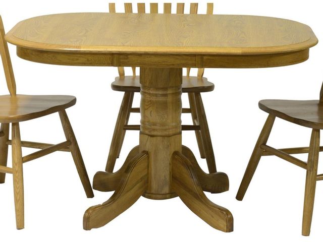 TEI Laminated 30" Harvest Brown Pedestal Table