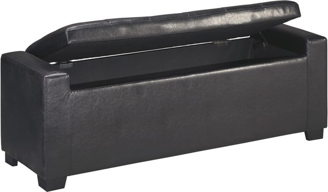 Signature Design by Ashley® Benches Black Upholstered Storage Bench-1