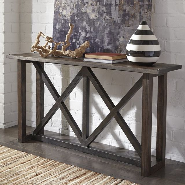 Signature Design by Ashley® Zenfield Medium Brown Sofa Table 1