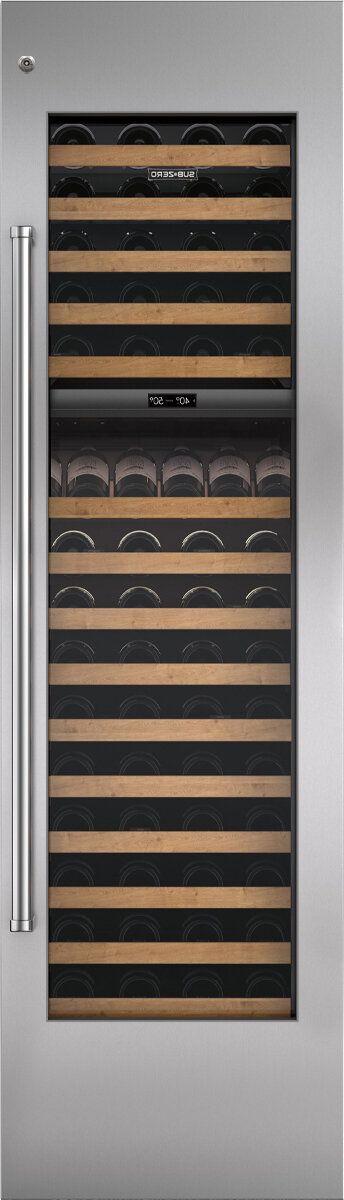Sub-Zero® 24" Integrated Stainless Steel Wine Storage Door Panel with Pro Handle and Lock