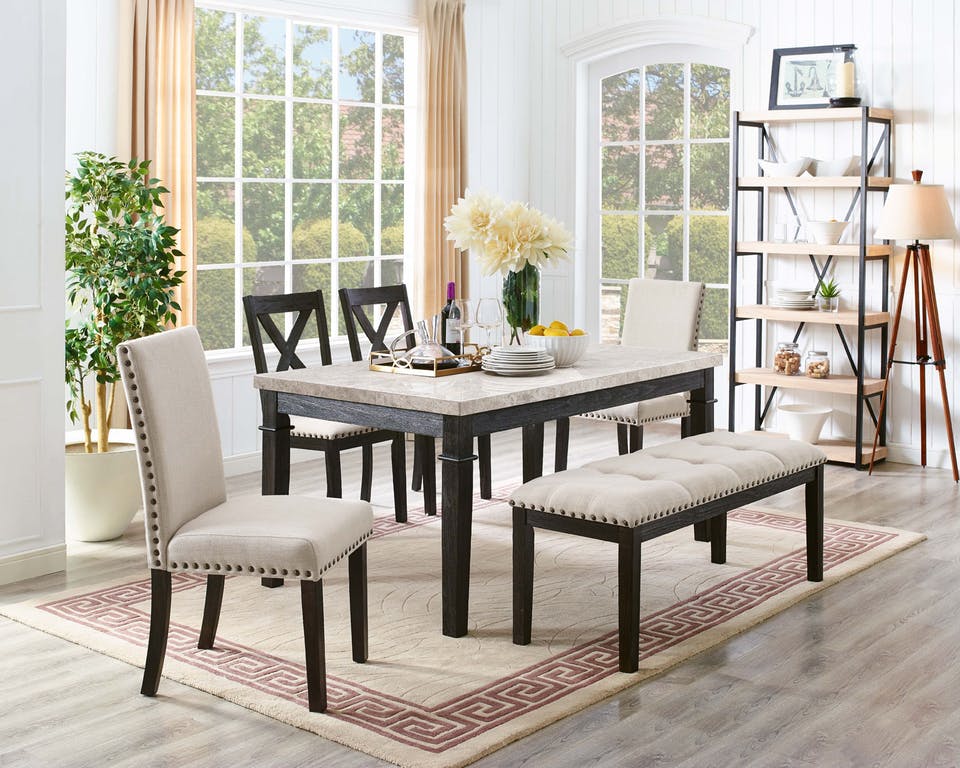 Cream marble best sale top dining table