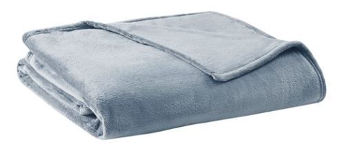 Olliix by Clean Spaces Blue Twin  Antimicrobial Plush Blanket-0