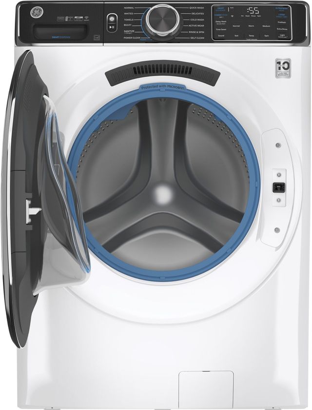 GE® 5.0 Cu. Ft. White Smart Front Load Washer 1