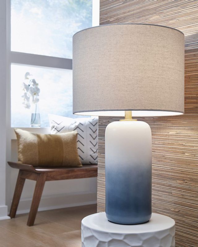 Signature Design by Ashley® Lemrich White/Teal Table Lamp 1