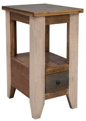 International Furniture Direct Antique Brown Chair Side Table