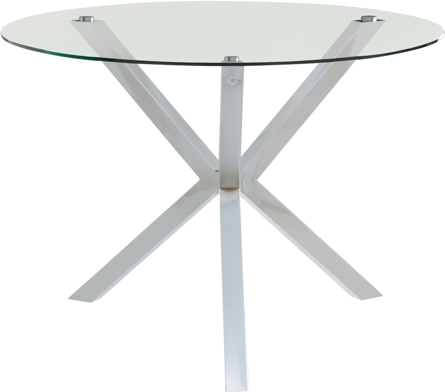 Coaster® Vance Glass Top Dining Table With X-Cross Base Chrome