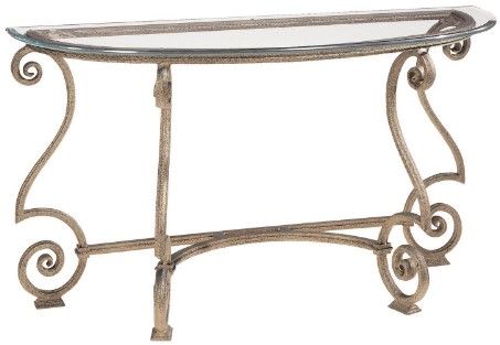 Bernhardt Solano Aged Bronze/Clear Console Table 