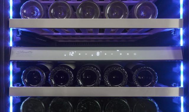 Refroidisseur à vin de 24 po Silhouette® Bordeaux de 129 bouteilles - Cadre en acier inoxydable 6