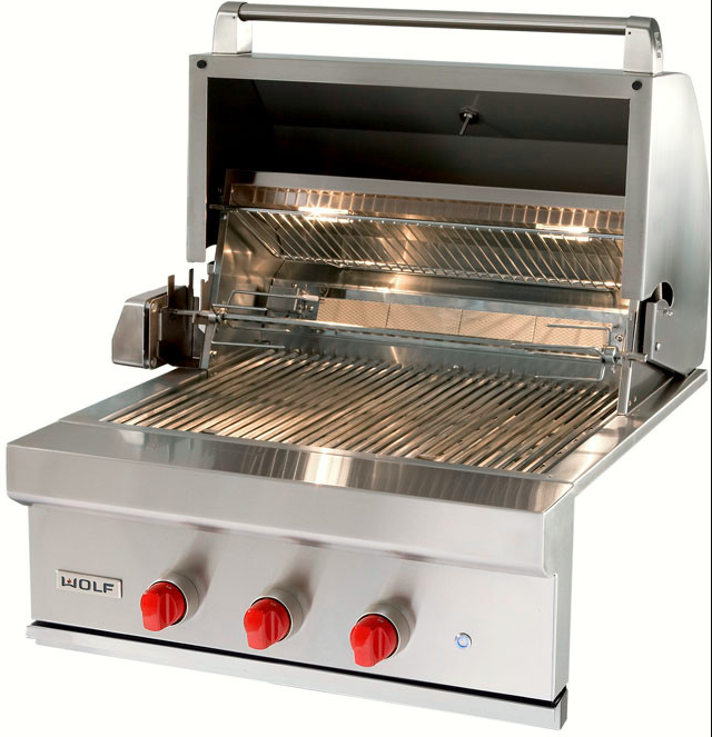 Wolf® 30" Stainless Steel Built In Liquid Propane Grill-0