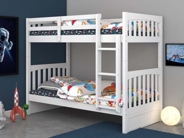 Donco Trading Company White Twin/Twin Mission Bunkbed-1