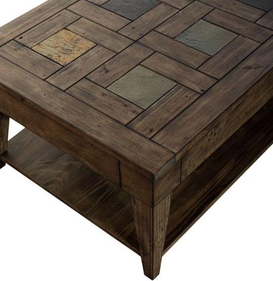 Liberty Arrowcreek Weathered Stone Lift Top Cocktail Table 6