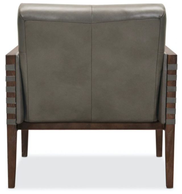 Hooker® Furniture CC Carverdale Dark Hickory/Maddie Grey Leather Club Chair-3