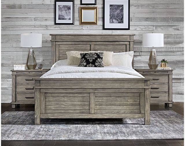 A-America® Glacier Point Light Gray California King Panel Bed 1