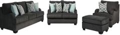 Benchcraft® Charenton 4-Piece Charcoal Living Room Set