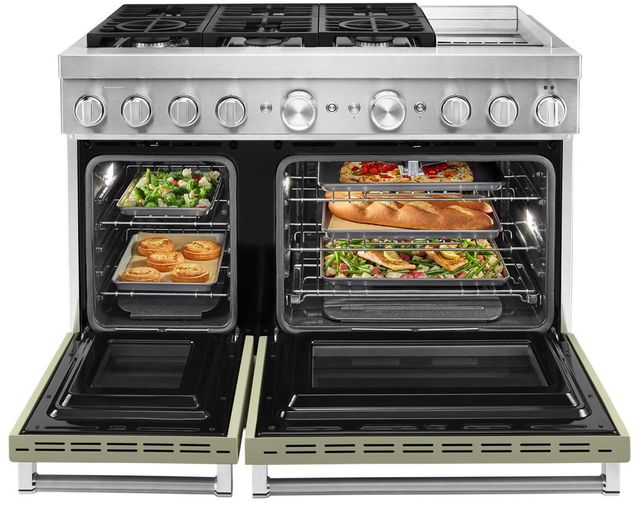 KitchenAid® 48" Stainless Steel Commercial Style Freestanding Dual Fuel Range 9