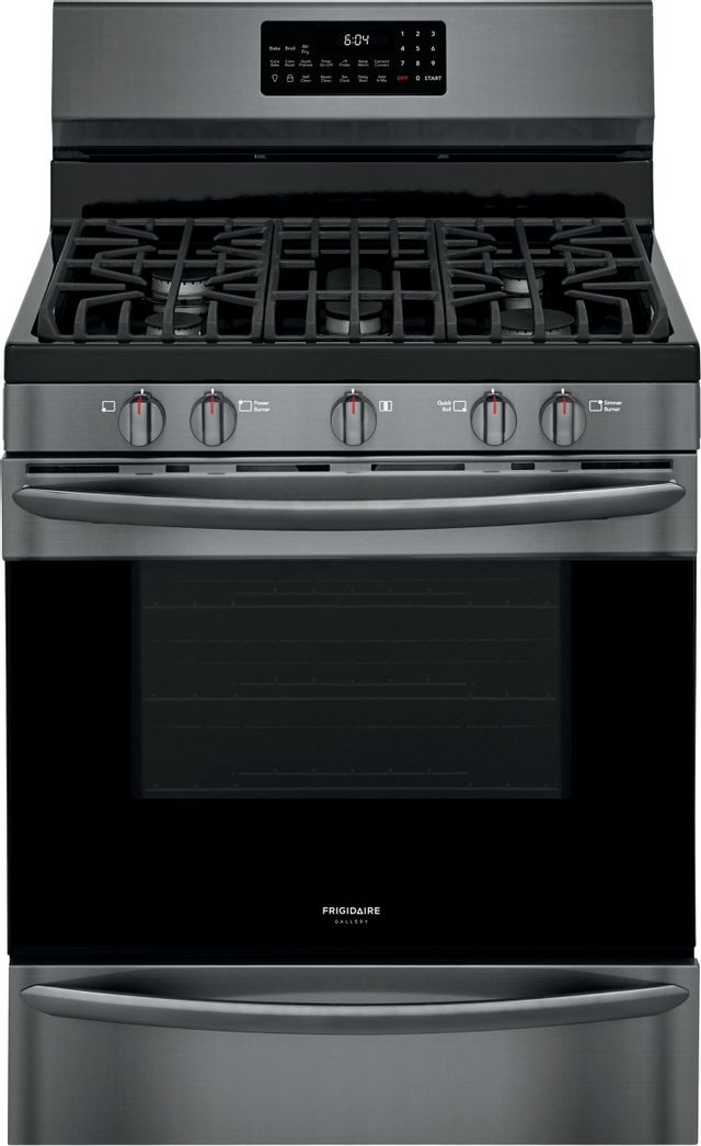 Frigidaire Gallery® 30" Black Stainless Steel Pro Style Gas Range with Air Fry-0