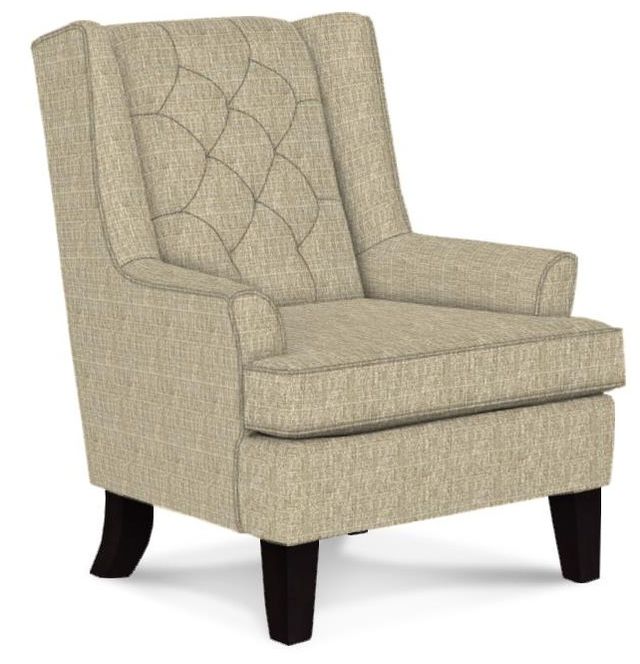 Best Home Furnishings® Rebecca Oatmeal/Espresso Wing Chair