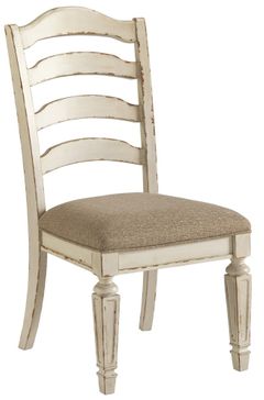 Signature Design by Ashley® Realyn Chipped White Dining Upholstered Side Chairs - Set of 2