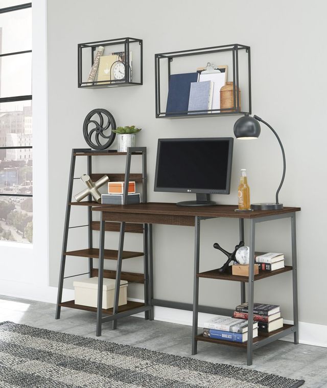 Signature Design by Ashley® Soho Warm Brown Home Office Desk and Shelf 6