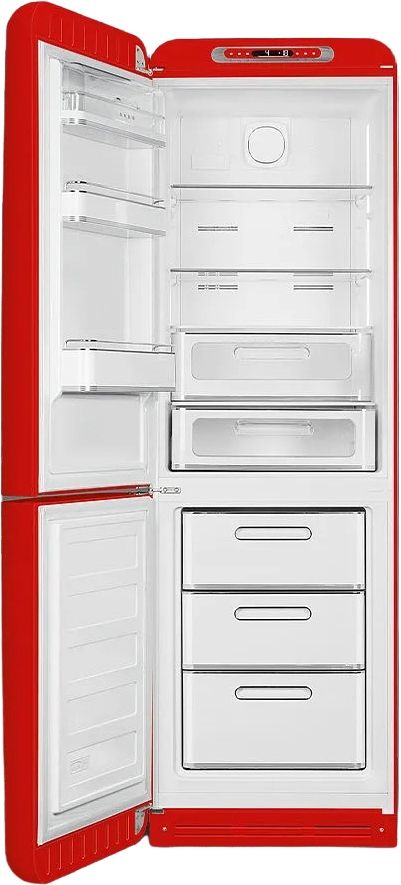 Smeg 50's Retro Style Aesthetic 11.7 Cu. Ft. Red Bottom Freezer Refrigerator 1