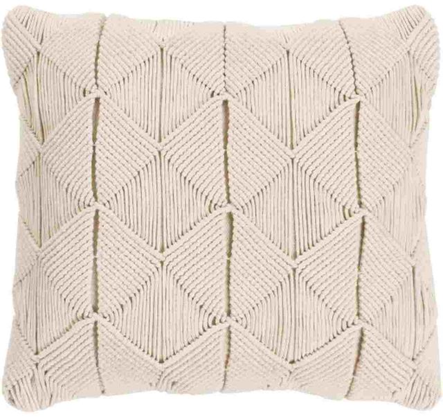 Surya Migramah Cream 18"x18" Pillow Shell with Down Insert-0