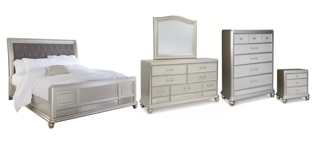 Ashley coralayne deals silver bedroom set