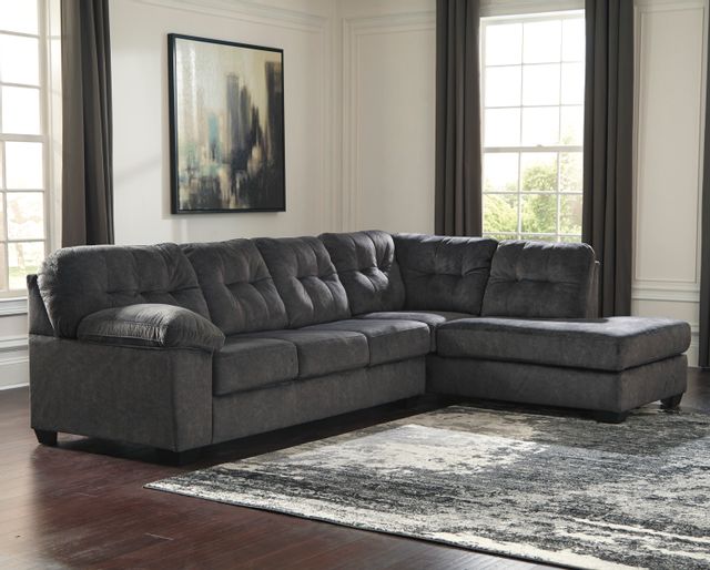 Signature Design by Ashley® Accrington 2-Piece Granite Sleeper Sectional with Chaise 2