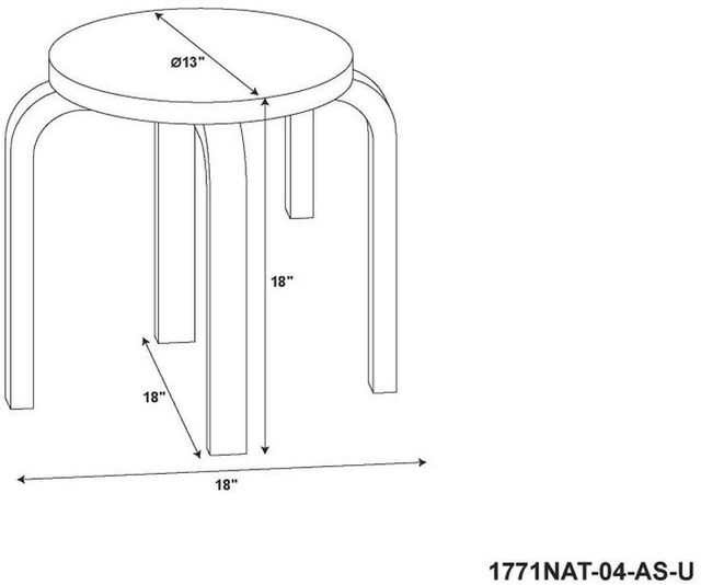 Linon Bentwood 4-Piece Natural Stacking Stools | Colder's | Milwaukee Area