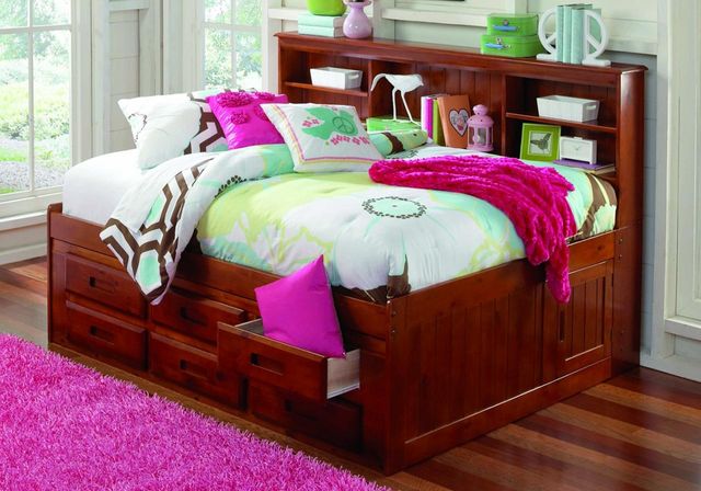 Donco Trading Company Youth Merlot Full Bookcase Daybed-0