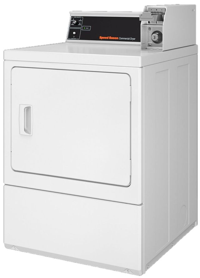 Speed Queen® Commercial 7.0 Cu. Ft. White Coin Slide Front Load Gas Dryer 2