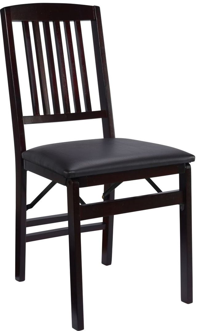 Linon Triena Mission Espresso Folding Chair 