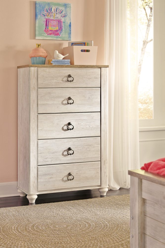 Signature Design By Ashley® Willowton Whitewash Chest | Miskelly Furniture