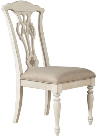 Liberty Furniture Abbey Road Porcelain White Splat Back Side Chair