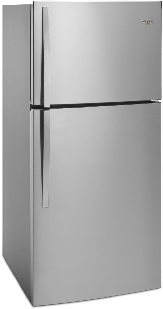 Whirlpool® 19.1 Cu. Ft. Monochromatic Stainless Steel Top Freezer Refrigerator 18