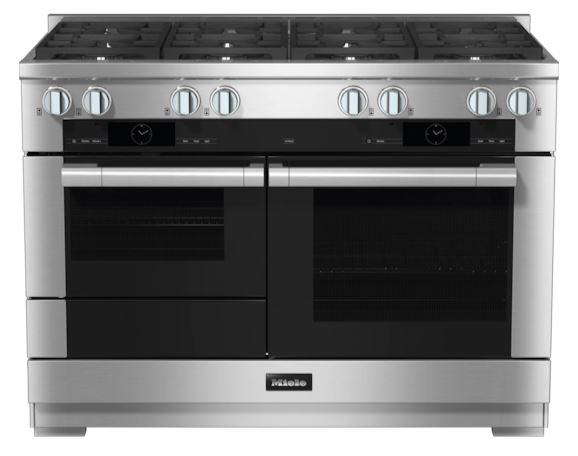 Miele 48" Clean Touch Steel Freestanding Dual Fuel Natural Gas Range 