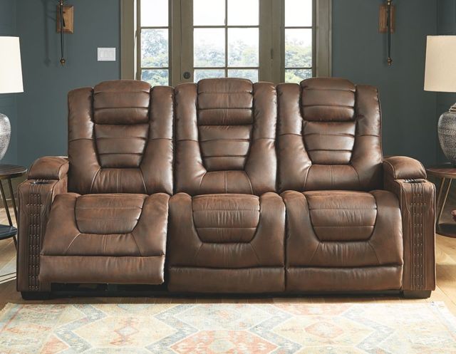Signature Design by Ashley® Owner's Box Thyme Power Reclining Sofa with Adjustable Headrest 5