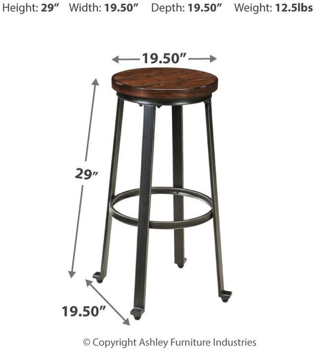 Signature Design by Ashley® Challiman Rustic Brown Bar Stool 2