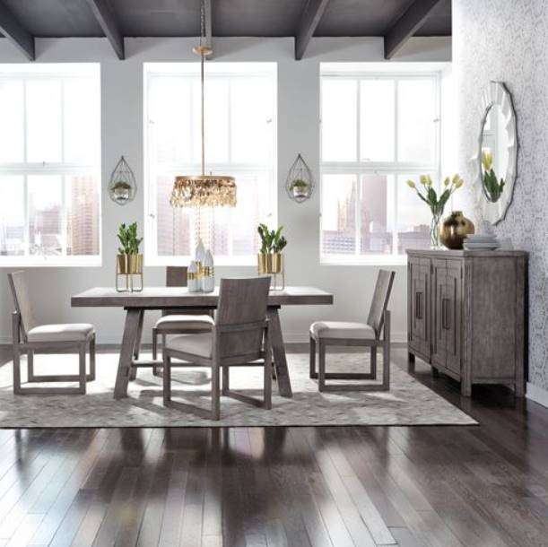 Liberty Modern Farmhouse 5-Piece Dakota/Dusty Charcoal Trestle Table ...